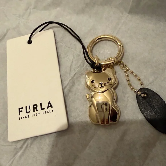 Furla Gold Cat Keychain Charm - Picture 2 of 5